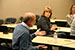 Jim DeGrado, president of Cardinal Building Maintenance of Alsip, Ill., speaks with Lisa A. Winter, corporate relations manager for Atkore International, in March 2011. The two companies partnered, with Cardinal providing a green cleaning program, to help Atkore become LEED-CS Gold certified in 2010.
