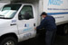 Delivery driver Mike Bartz gets into his delivery truck in the morning. NASSCO&rsquo;s drivers typically start their work day at 7 a.m.