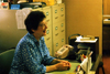 
Gerry Rogers' late wife Margaret, who helped him start the business out of their Baltimore row house, at her desk in an undated photo.
