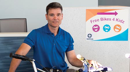 Freetime: Dave Wood, Nilfisk, Helps Launch Free Bikes For Kids