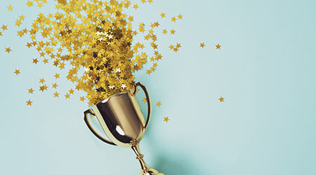 little gold cup , concept for winning or success