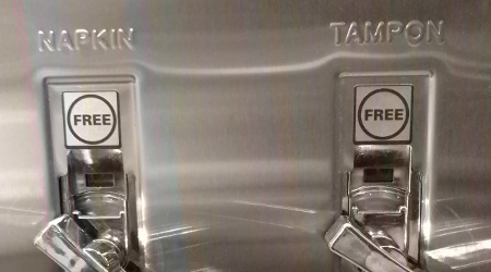 bathroom steel napkin and tampon dispensing machine