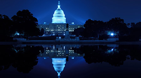 United States Capitol building at night