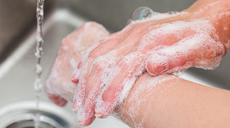Hygiene. Cleaning Hands. Washing hands with soap