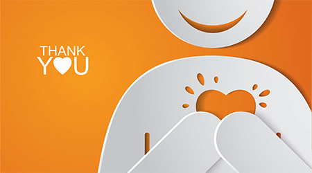 Thank you card. Vector illustration