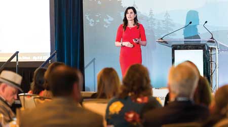Woman provides keynote address