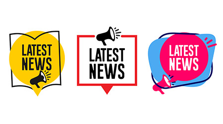 News written in several different designs and fonts