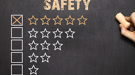 Best safety five golden stars on Chalkboard