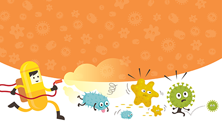 Illustration of killing germs