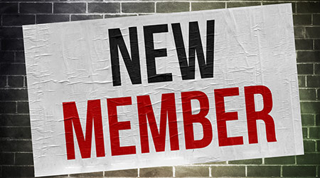 A poster that says "NEW MEMBER"