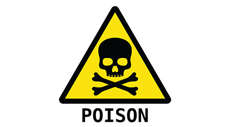 yellow and black vector image of sign for poisoning