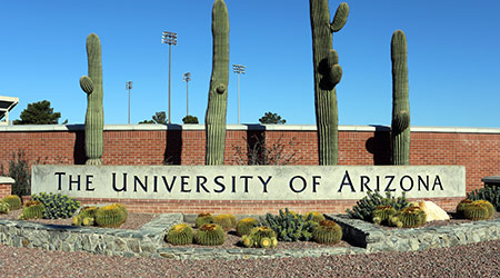 An entrance to The University of Arizona located in Tucson, Arizona on March 16, 2014. The University of Arizona is a public research university founded in 1885.