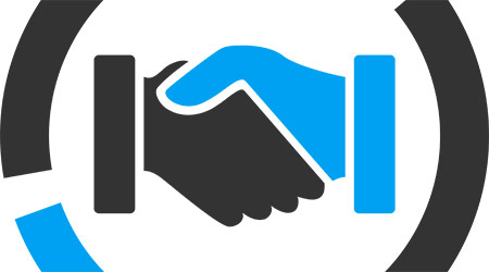 Acquisition diagram icon from Business Bicolor Set. This isolated flat symbol uses modern corporation light blue and gray colors.