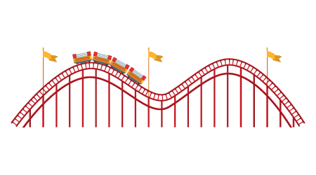 roller coaster in amusement park isolated. vector illustration.