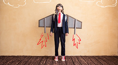 Child dressed as pilot