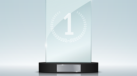 Glass Trophy Award. Vector illustration