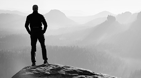 Man on mountain