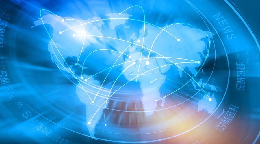Global Connection Background Through the Whole World, 3d illustration