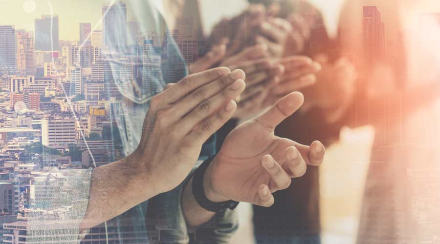 Professional Business Teamwork . People Business Congratulation, Management Corporate Company. Customer Service Evaluation Teamwork. Cooperation People Team Support . Clapping Celebrate successful.