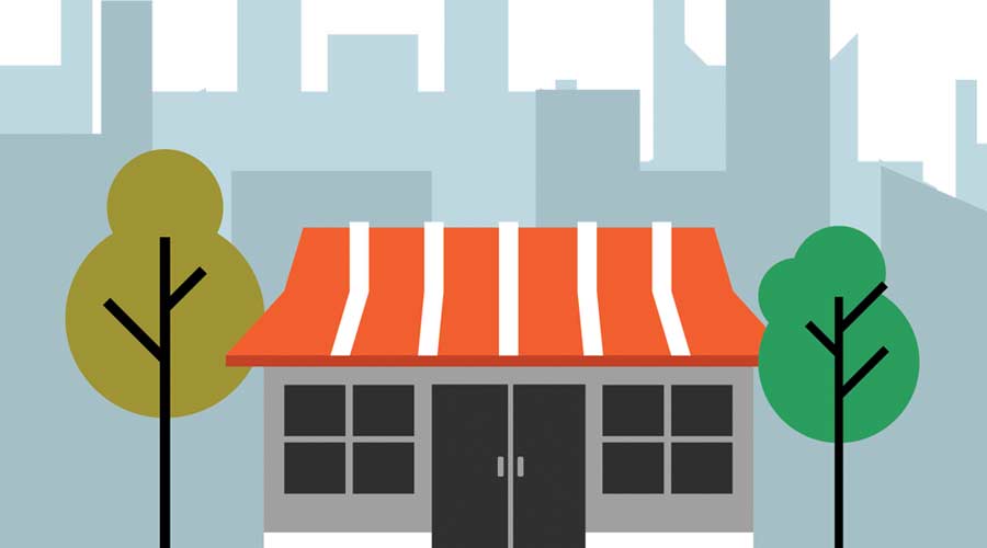 Small business or shop illustration. Flat style.