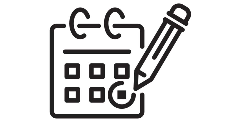 folding calendar with hourglass, icon vector