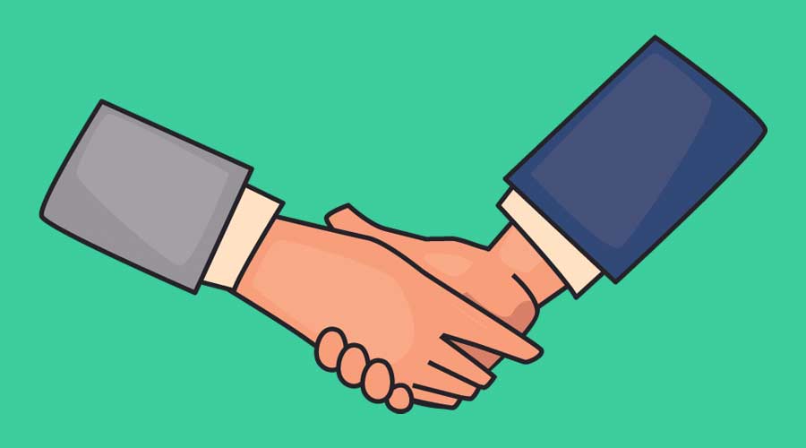 handshake icon flat design image