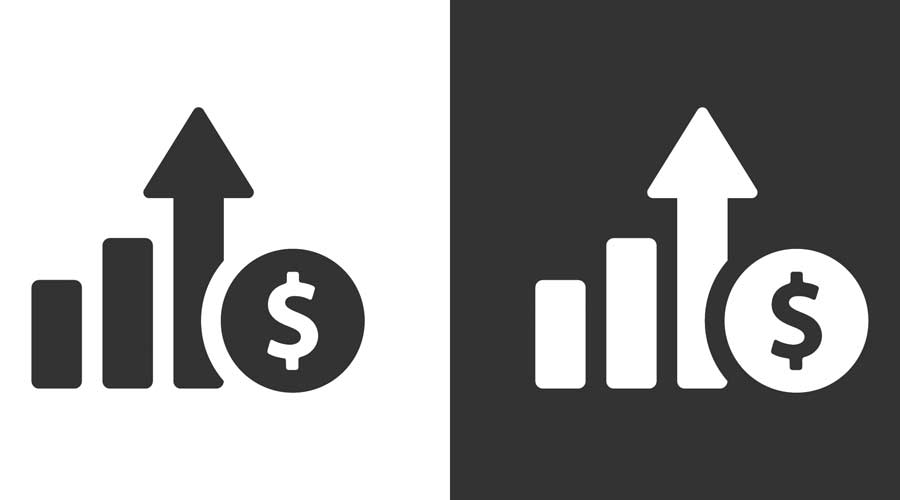 Money Increase Sign Icon Vector