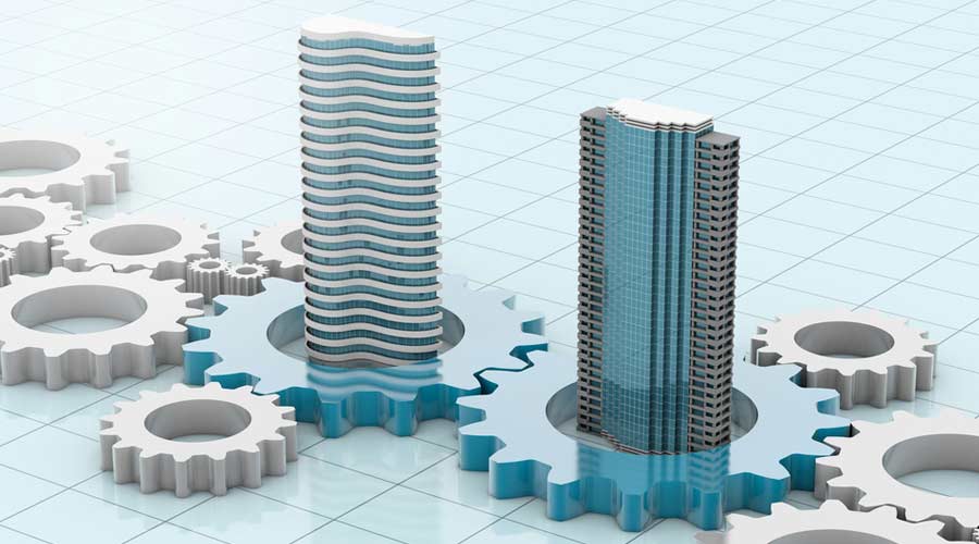 merger and acquisition business concepts, join company on cogwheel pieces, 3d rendering