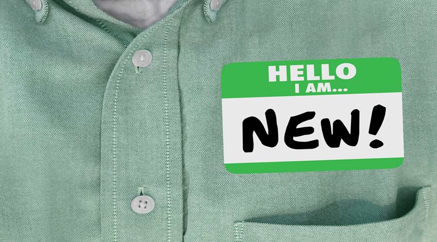 Hello I am New Words Sticker Name Tag Rookie