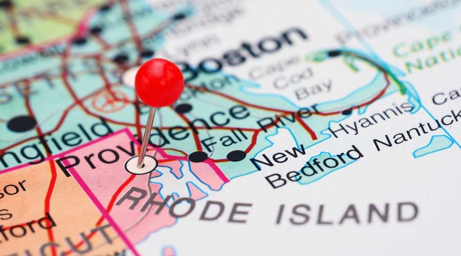 Providence pinned on a map of USA