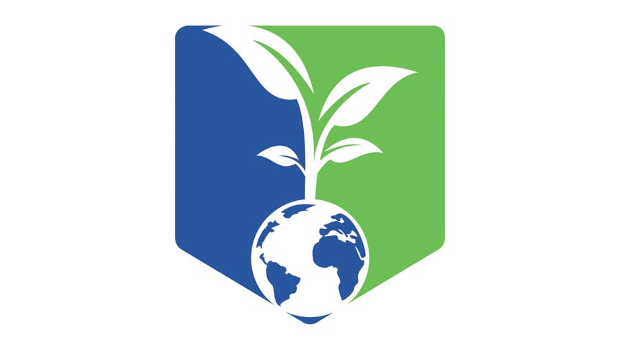 Globe tree vector logo design template. Planet and eco symbol or icon.