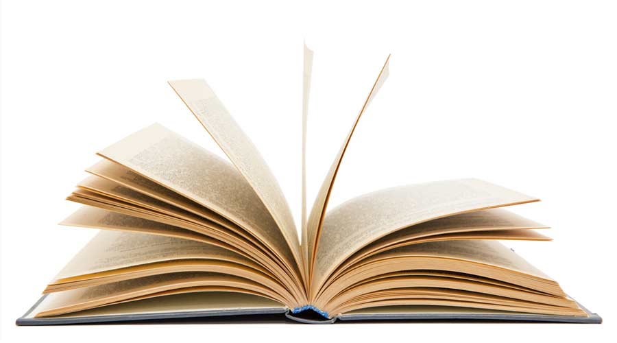 open book on white background