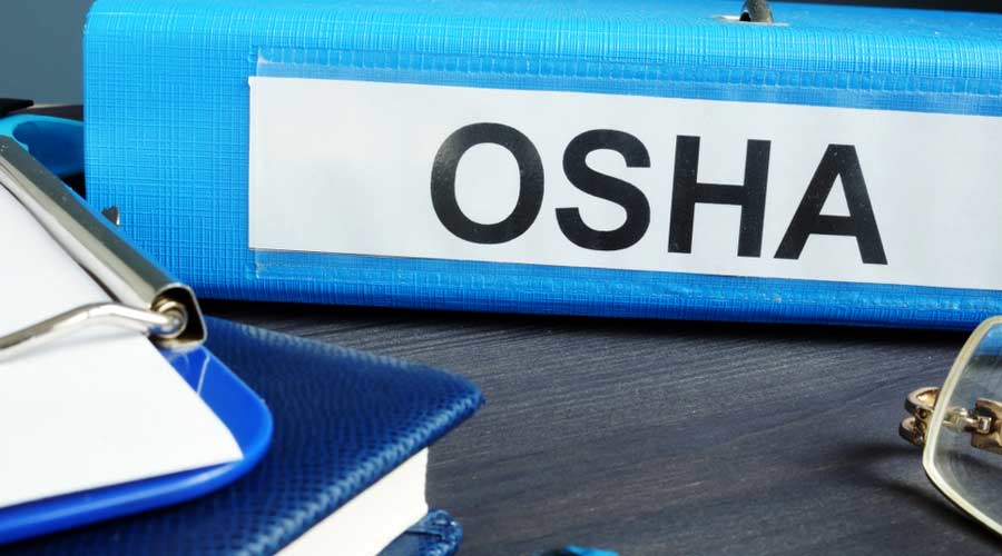 Folder with label Occupational Safety and Health Administration OSHA.