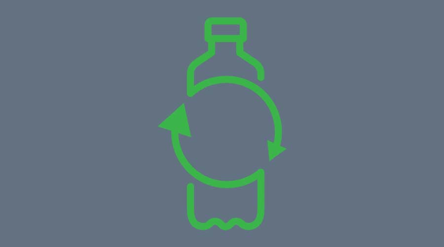 Recycle plastic bottle. Line vector. Isolate on white background.