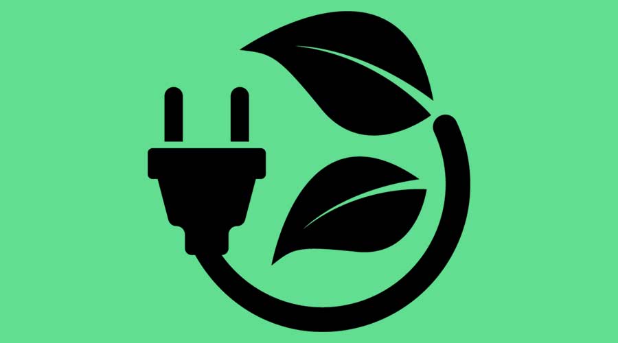 Plug Leaf, Energy Save. Flat Vector Icon illustration. Simple black symbol on white background. Plug Leaf, Energy Save sign design template for web and mobile UI element