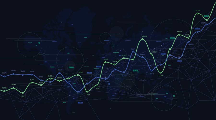 Digital analytics data visualization, financial schedule, vector dashboard