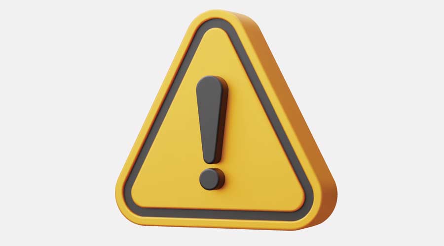 Realistic yellow triangle warning sign vector illustration.