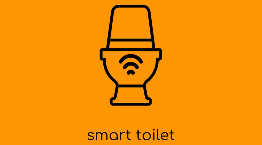 smart Toilet icon. Trendy modern flat linear vector smart Toilet icon on white background from thin line smart home collection, editable outline stroke vector illustration