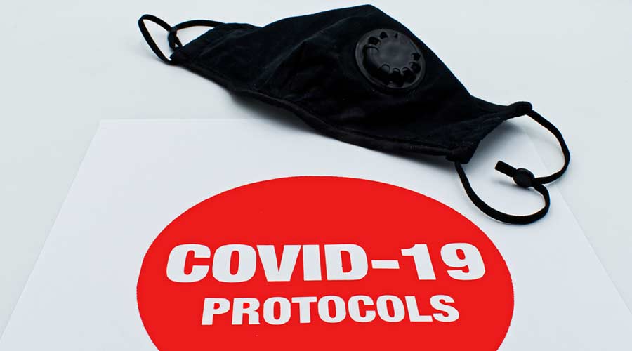 Covid-19 protocols. Concept of preventive measures covid-19, isolated on white background.
