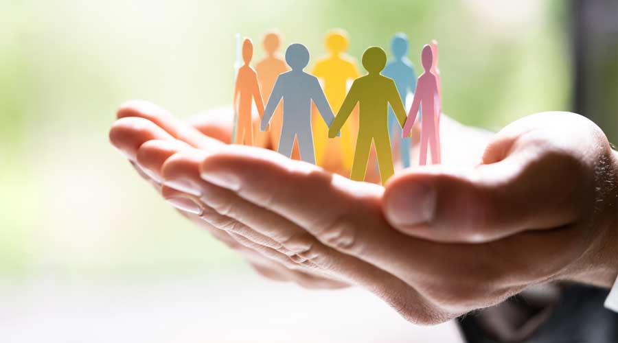 Diversity And Inclusion. Business Employment Leadership. People Silhouettes