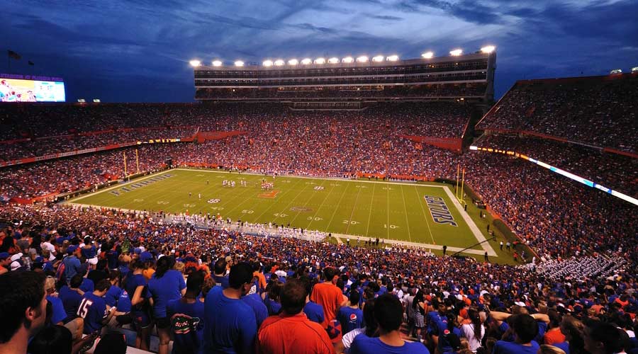 GAINESVILLE, FL - SEPT. 3: Over 80,000 people attend the UF home opening game as the Gators host the Florida Atlantic in Ben Hill Griffin Stadium on September 3, 2011 in Gainseville, Florida.