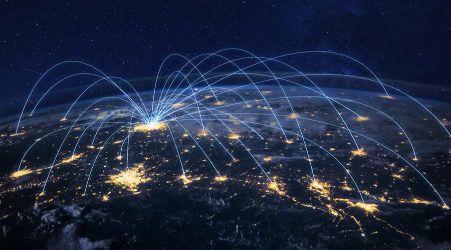 distribution and delivery concept, global business communication network, planet elements of the image furnished by NASA