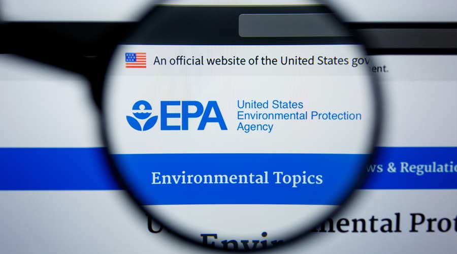 Los Angeles, California, USA - 29 July 2019: Illustrative Editorial of EPA.GOV website homepage. United States Environmental Protection Agency logo visible on display screen.