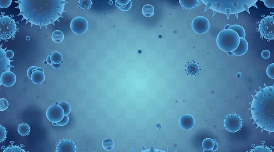 vector background of viruses and bacteria for medicine