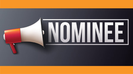 illustration of Nominee word with megaphone