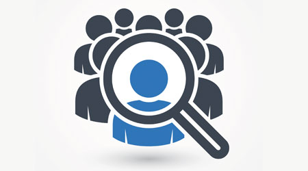 Human resources concept, target market and audience, focus group, public relations, vector icon