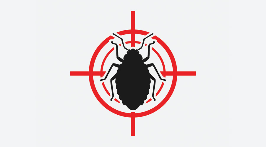 bug icon red target - vector illustration. eps 8