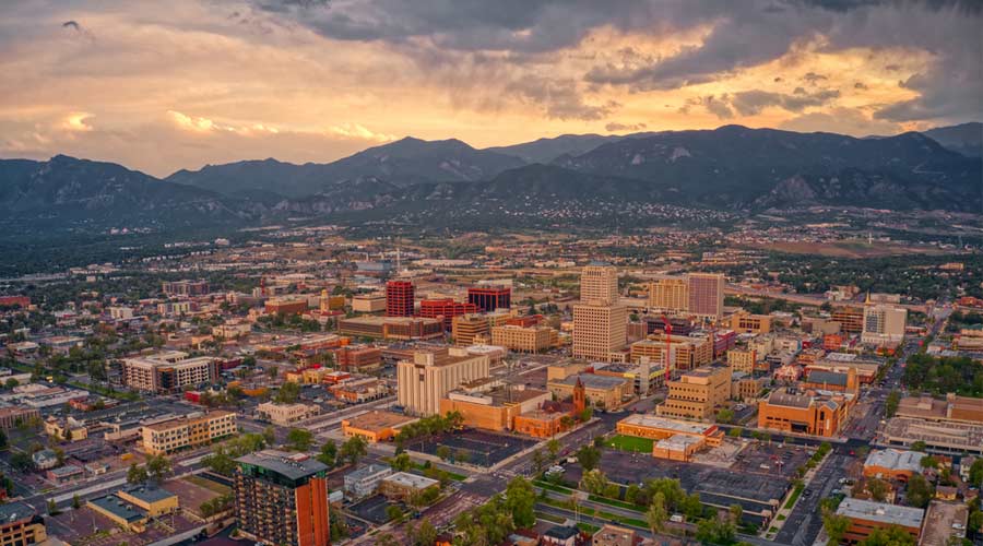 Colorado Springs overhead shot