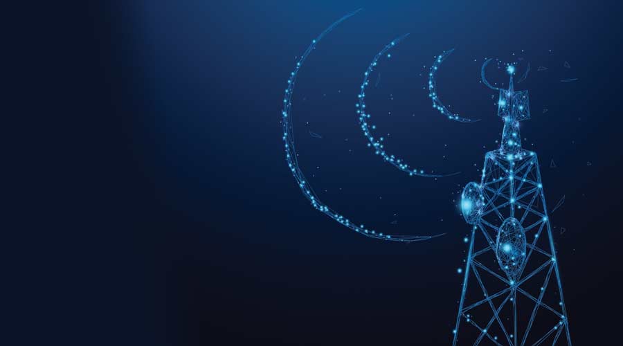 SMS connection concept tower