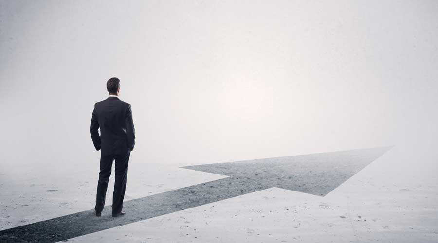 Forward thinking businessman concept